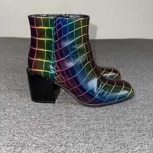 MIX No. 6 Benisa Bootie Women’s 6M Rainbow Crocodile Faux Leather Square Toe